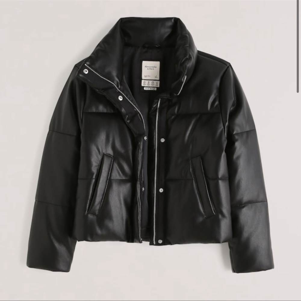 A&F Vegan Leather Mini Puffer